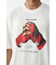 Unisex Baskılı Oversize T-Shirt - Beyaz