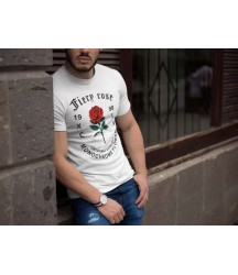 Erkek Bisiklet Yaka Baskılı Oversize T-Shirt - Beyaz