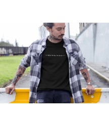 Erkek Bisiklet Yaka Baskılı Oversize T-Shirt - Siyah