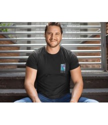 Erkek Bisiklet Yaka Baskılı Oversize T-Shirt - Siyah