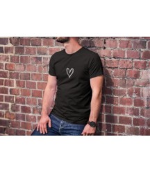 Unisex Bisiklet Yaka Baskılı Oversize T-Shirt - Siyah