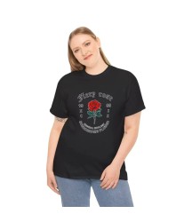 Unisex Bisiklet Yaka Baskılı T-Shirt - Siyah