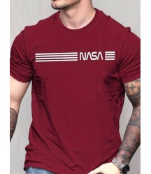 Erkek Kısa Kollu Nasa Baskı Basic Erkek T-shirt