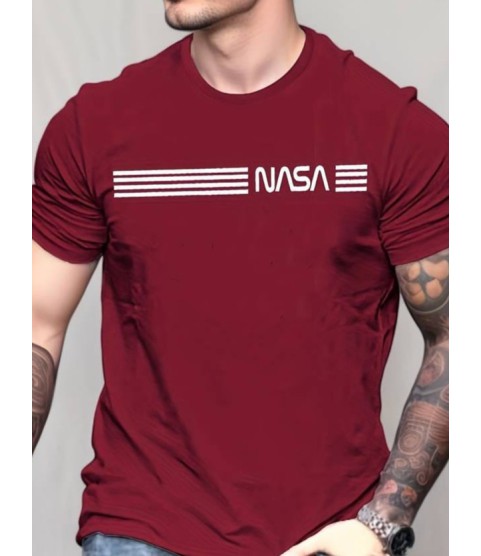 Erkek Kısa Kollu Nasa Baskı Basic Erkek T-shirt