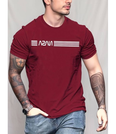 Erkek Kısa Kollu Nasa Baskı Basic Erkek T-shirt