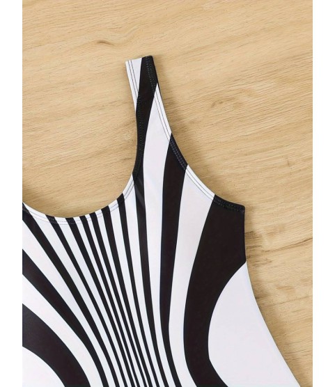 Kadın Yuvarlak Yaka Askılı Zebra Desen Baskılı Dalgıç Mayo Kadın Yuvarlak Yaka Askılı Zebra Desen Baskılı Dalgıç Mayo