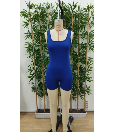 Kadın Kare Yaka Sırt Dekolte Detay Dalgıç Bodycon Mini Tulum