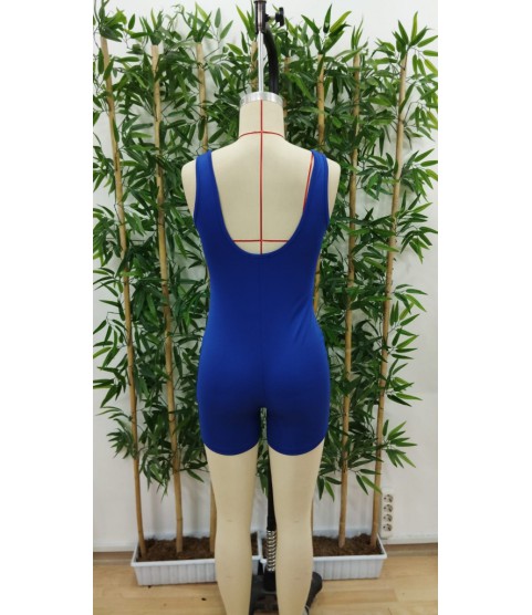 Kadın Kare Yaka Sırt Dekolte Detay Dalgıç Bodycon Mini Tulum