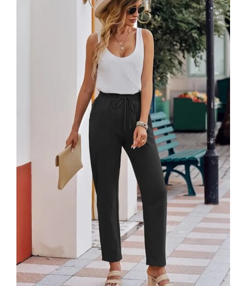 Kadın Beli Lastikli Keten Pantolon