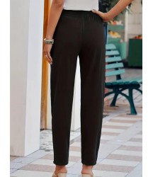 Kadın Beli Lastikli Keten Pantolon