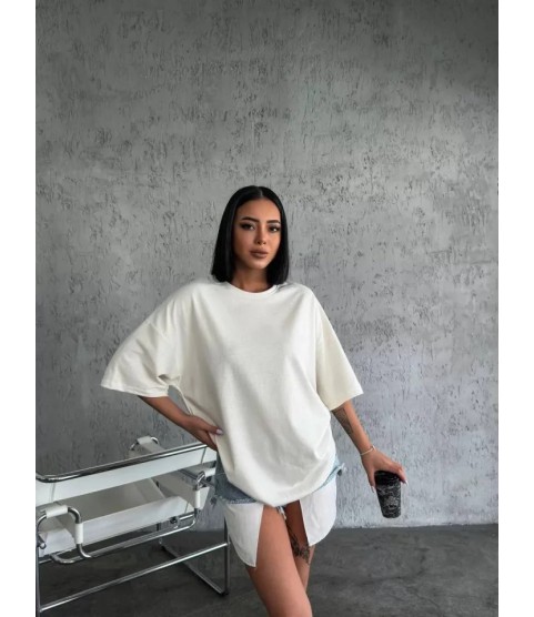 Düz Biskilet Yaka  T-shirt - Beyaz