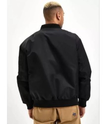 Unisex Uzun Kol Baskılı Bomber Ceket - Siyah