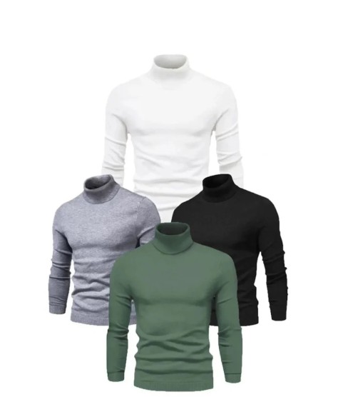 4 Adet Unisex Kaşkorse Boğazlı Full Likralı Fitilli Body Kazak