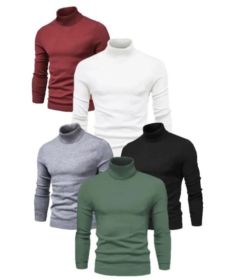 5 Adet Unisex Kaşkorse Boğazlı Full Likralı Fitilli Body Kazak