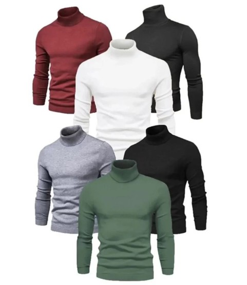 6 Adet Unisex Kaşkorse Boğazlı Full Likralı Fitilli Body Kazak