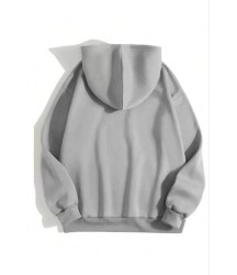 3 İplik Pamuklu Unisex Kapşonlu Sweetshirt - Gri