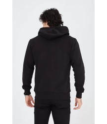 Unisex Tam Fermuarlı Kapşonlu  SweatShirt - Siyah