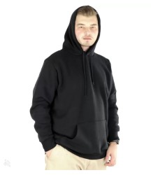 Erkek Uzun Kol Kapşonlu Basic Sweatshirt Hoodie - Siyah