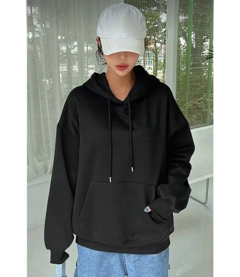 Erkek Uzun Kol Kapşonlu Basic Sweatshirt Hoodie - Siyah Erkek Uzun Kol Kapşonlu Basic Sweatshirt Hoodie - Siyah