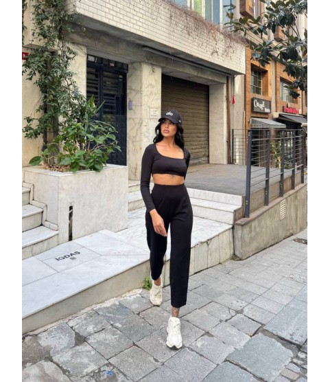 Kadın Krep Kumaş Balon Pantolon