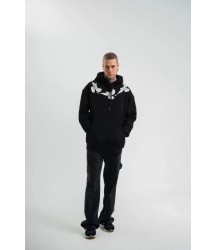 Unisex Uzun Kol Bisiklet Yaka Yıkamalı SweatShirt - Siyah