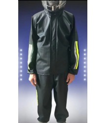 Unisex Tam Kalıp Motorcu Kurye Su Gecirmez Yağmurluk Takım - Siyah
