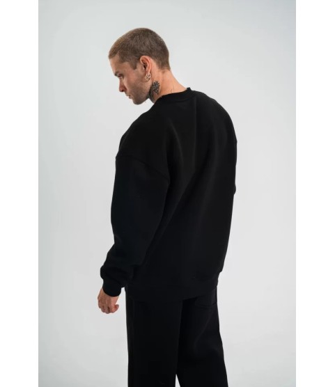 Uzun Kol Bisiklet Yaka Basic SweatShirt - Siyah