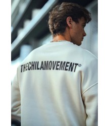 Kışlık Bisiklet Yaka Oversize Baskılı SweatShirt - Beyaz