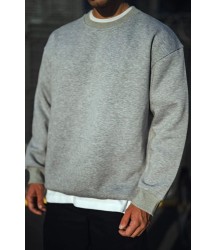 Kışlık Bisiklet Yaka Üç İplik Basic SweatShirt - Gri
