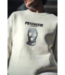 Kışlık Bisiklet Yaka Baskılı SweatShirt - Beyaz