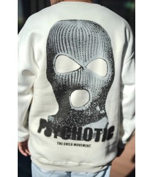 Kışlık Bisiklet Yaka Baskılı SweatShirt - Beyaz