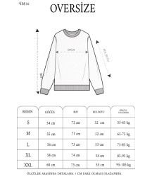 Üç İplik Bisiklet Yaka Baskılı SweatShirt - Siyah