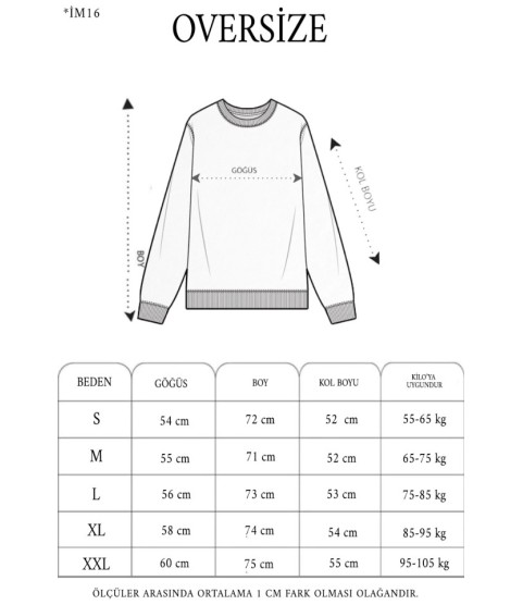 Kışlık Bisiklet Yaka Ön Ve Arka Baskılı SweatShirt - Beyaz Kışlık Bisiklet Yaka Ön Ve Arka Baskılı SweatShirt - Beyaz