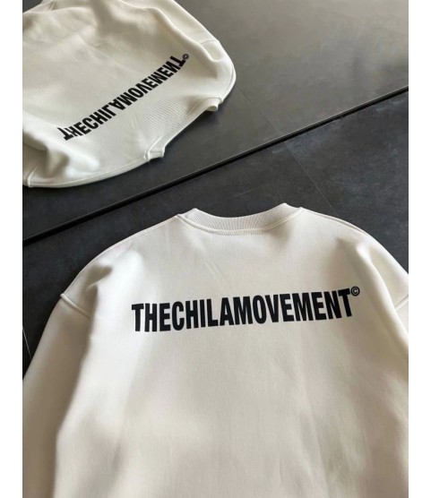 Kışlık Bisiklet Yaka Oversize Baskılı SweatShirt - Beyaz Kışlık Bisiklet Yaka Oversize Baskılı SweatShirt - Beyaz