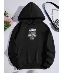 Kışlık Üç İplik Kapşonlu SweatShirt - Siyah