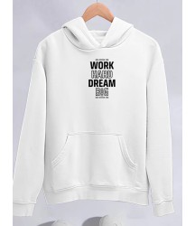 Kışlık Üç İplik Kapşonlu SweatShirt - Beyaz