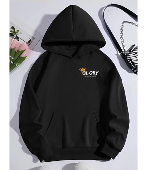 Kışlık Üç İplik Kapşonlu SweatShirt - Siyah