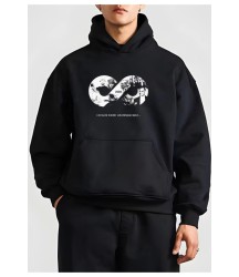 10 Kasıma Özel Üç İplik Kapşonlu Baskılı SweatShirt - Siyah