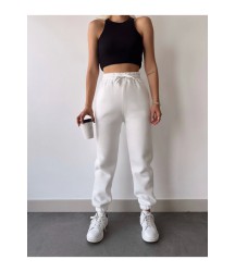 Üç İplik Basic Lastikli Eşofman Pantolon - Beyaz