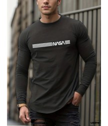 Erkek Uzun Kollu Bisiklet Yaka Viskon Sweat