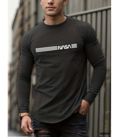 Erkek Uzun Kollu Bisiklet Yaka Viskon Sweat