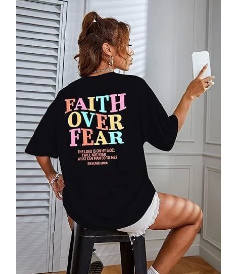Bisiklet Yaka Baskılı T-shirt - Siyah