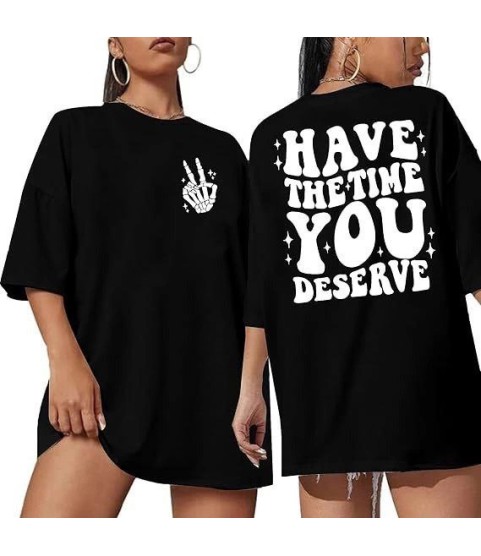 Bisiklet Yaka Kısa Kol Baskılı T-shirt - Siyah