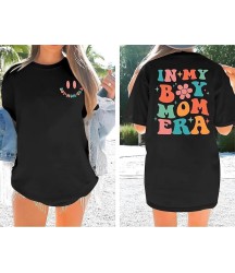 Bisiklet Yaka Kısa Kol Baskılı T-shirt - Siyah