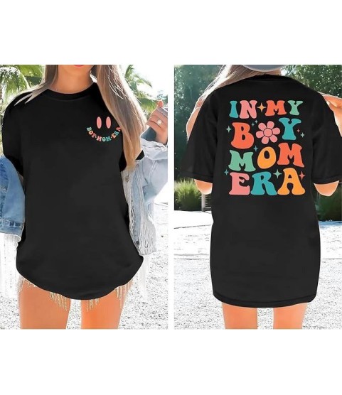 Bisiklet Yaka Kısa Kol Baskılı T-shirt - Siyah