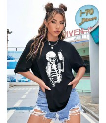 Baskılı T-shirt - Siyah