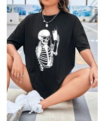 Baskılı T-shirt - Siyah