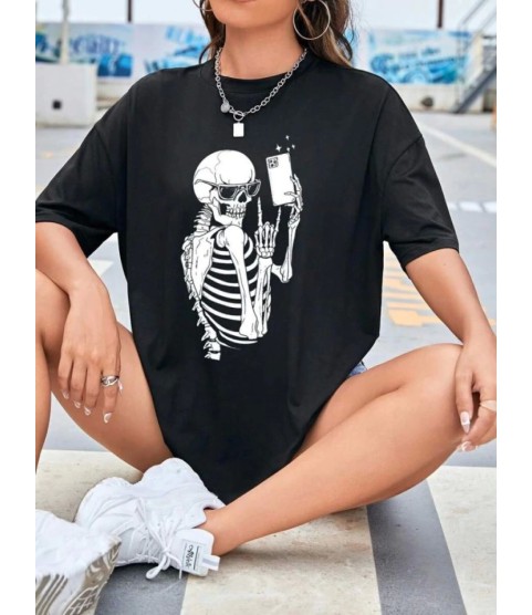 Baskılı T-shirt - Siyah