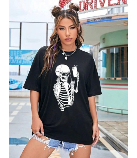 Baskılı T-shirt - Siyah