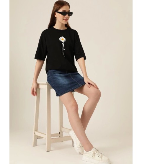 Baskılı T-shirt - Siyah